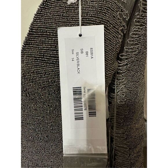 Jovani Women's Beaded Chain Embellished Short & Cocktail Black Dress Size 14 NWT - Picture 13 of 15